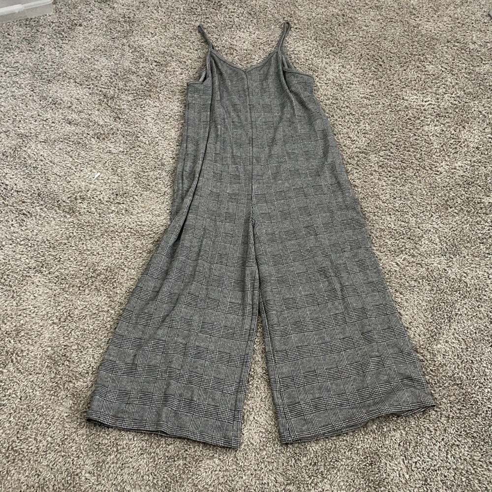 “Plaid” jumpsuit black and white